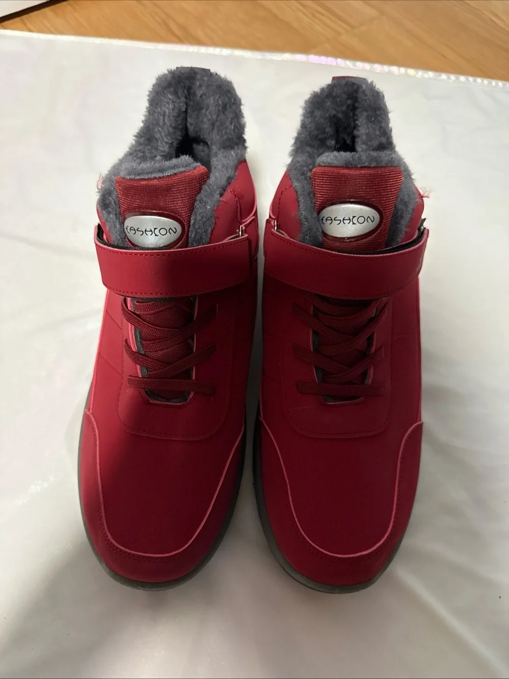 Fauean Men Boots Winter High Top Plush Insoles Non Slip Warm Size EU42 (US 9)NEW